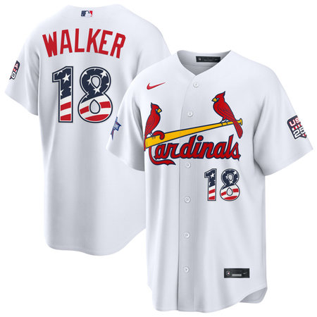 Men's St. Louis Cardinals #18 Jordan Walker Nike White 2026 All-Star Edition Stars & Stripes Stadium Jersey