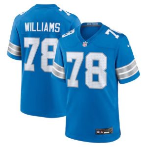 c21602b210ad200063cdffb411280c1a.jpeg Men's Detroit Lions #78 Tyleik Williams Blue 2025 NFL Draft First Round Pick Game Jersey