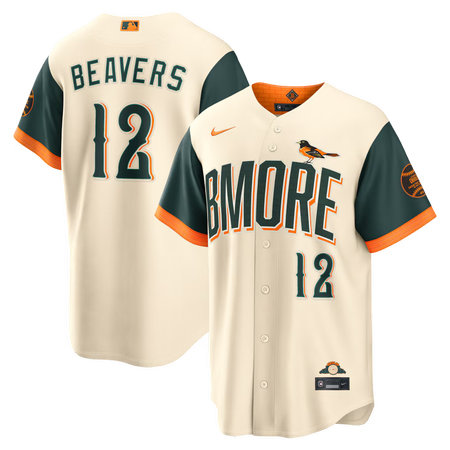 Men's Baltimore Orioles #12 Dylan Beavers Nike Natural 2026 City Connect Stadium Jersey 1IQX