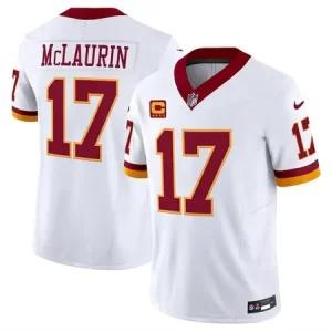 Men's Washington Commanders #17 Terry McLaurin White 2025 F.U.S.E. With 4-star C Patch Throwback Vapor Limited Stitched Football Jersey