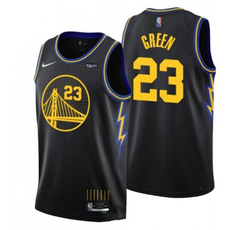 c373587d199dd14b1f1e4f2338c9fc1a.jpeg Men's Golden State Warriors #23 Draymond Green 2021/22 City Edition 75th Anniversary Black Stitched Basketball Jersey