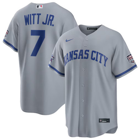 Men's Kansas City Royals #7 Bobby Witt Jr. Nike Gray 2026 All-Star Game Replica Jersey
