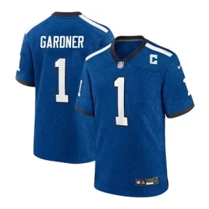 Men's Indianapolis Colts #1 Ahmad Sauce Gardner  Royal Team Game Jersey SEU7