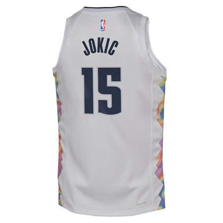 c64c049dfe657d1190149e8f62ca6255.jpeg Youth Denver Nuggets #15 Nikola Jokic White 2024/25 Swingman City Edition Player Jersey