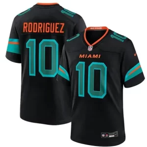 Men's Miami Dolphins #10 Jacob Rodriguez Black 2026 NFL Draft Game Jersey