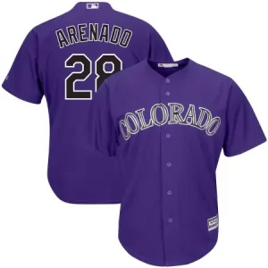 Men's Colorado Rockies #28 Nolan Arenado Purple Cool Base Stitched MLB Jersey 7YPY