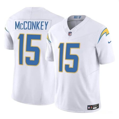 c7864a9aea503a34f3cb1fbd4fd4cbb3.jpeg Men's Los Angeles Chargers #15 Ladd McConkey White 2024 F.U.S.E Draft Vapor Limited Stitched Football Jersey