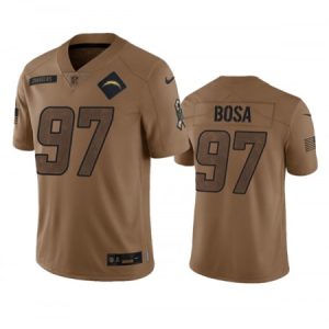 c7d40d082eb94c4cbd2948ad11f8787e.jpeg Men's Los Angeles Chargers #97 Joey Bosa 2023 Brown Salute To Service Limited Stitched Jersey