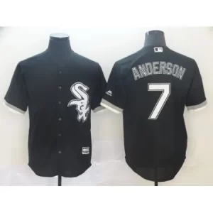 Men's Chicago White Sox #7 Tim Anderson Black Cool Base Stitched MLB Jersey HSEX