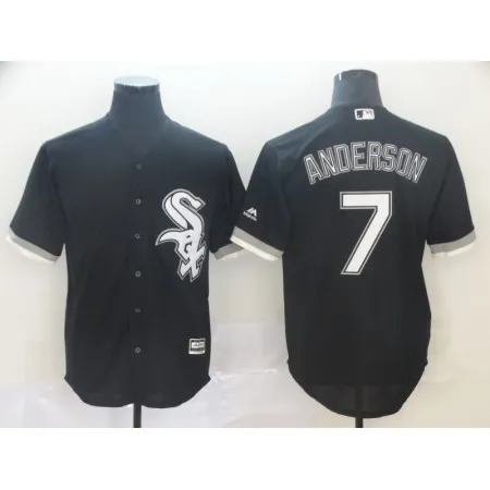Men's Chicago White Sox #7 Tim Anderson Black Cool Base Stitched MLB Jersey HSEX