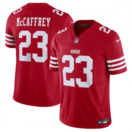 cb8d9cb9cbdc64bb701902d3faeb966e.jpeg Men's San Francisco 49ers #23 Christian McCaffrey Red 2023 F.U.S.E. Vapor Untouchable Limited Stitched Football Jersey