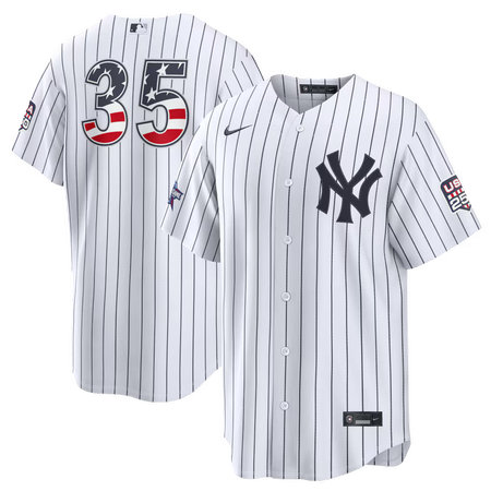 Youth New York Yankees #35 Cody Bellinger Nike White 2026 All-Star Edition Stars & Stripes Stadium Jersey