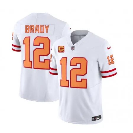 cc7c3d6e6ab2d65112ab575c30eaa388.webp Men's Tampa Bay Buccaneers #12 Tom Brady 2023 F.U.S.E. White With 4-Star C Patch Throwback Limited Stitched Jersey