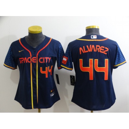 Women's Houston Astros #44 Yordan Alvarez 2022 Navy City Connect Stitched Jersey(Run Small) CO4L