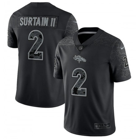 cce83b04ed986596c5b5be9fb6d899cc.jpeg Men's Denver Broncos #2 Patrick Surtain II Black Reflective Limited Stitched Football Jersey
