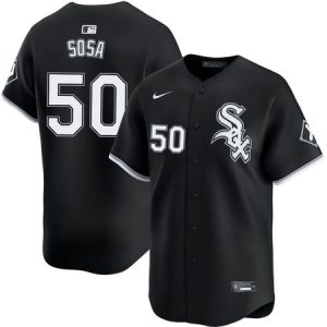 Men's Chicago White Sox #50 Lenyn Sosa Black Home Official Player Jersey 5XN5