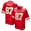 ce125bebaf3ebda44728f212bc8c30a0.jpeg Men's Kansas City Chiefs #87 Travis Kelce Red Super Bowl LIX Game Jersey