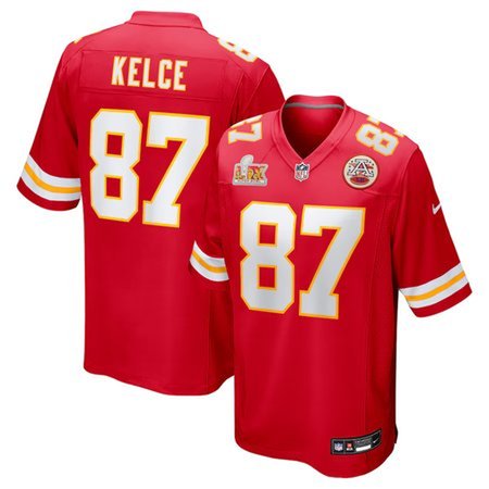 ce125bebaf3ebda44728f212bc8c30a0.jpeg Men's Kansas City Chiefs #87 Travis Kelce Red Super Bowl LIX Game Jersey