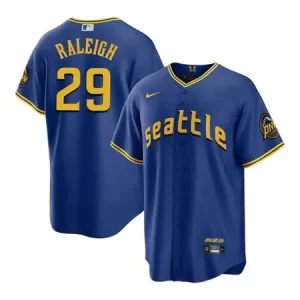 Men's Seattle Mariners #29 Cal Raleigh  Blue Home Replica Jersey