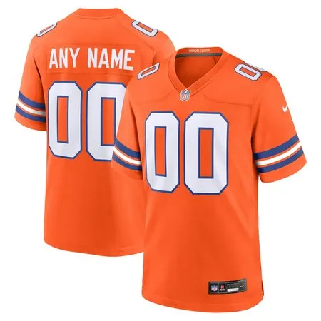Men's Denver Broncos  Orange Mile High Collection 1977 Throwback Custom Game Jersey