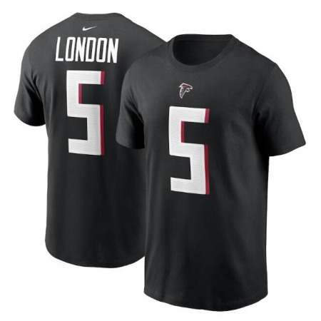 d1c8fd5e5a39c2927783c7ea615ba64d.jpeg Men's Atlanta Falcons #5 Drake London 2022 Black NFL Draft First Round Pick Player Name & Number T-Shirt