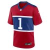 Men's New York Giants #1 Malik Nabers Century Red Alternate Game Jersey