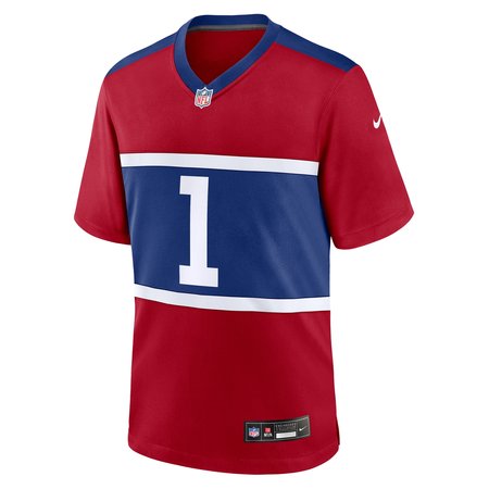 Men's New York Giants #1 Malik Nabers Century Red Alternate Game Jersey