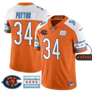 d812abbeebc5ddc11caf39ff380871fe.jpeg Men's Chicago Bears #34 Walter Payton Orange Alternate City Edition With Chicago Flag Vapor F.U.S.E. Untouchable Limited Jersey