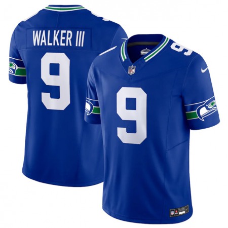 d81466634cf5efa208c0832818b0bfef.jpeg Men's Seattle Seahawks #9 Kenneth Walker III Royal 2023 F.U.S.E. Vapor Limited Throwback Stitched Jersey