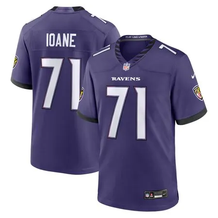 Men's Baltimore Ravens #71 Olaivavega Ioane Purple 2026 NFL Draft Game Jersey