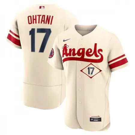 Men's Los Angeles Angels #17 Shohei Ohtani 2022 Cream City Connect Flex Base Stitched Jersey Y5HY