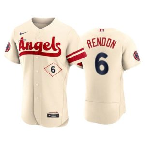 Men's Los Angeles Angels #6 Anthony Rendon 2022 Cream City Connect Flex Base Stitched Jersey KLOT