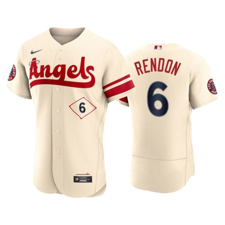 Men's Los Angeles Angels #6 Anthony Rendon 2022 Cream City Connect Flex Base Stitched Jersey KLOT