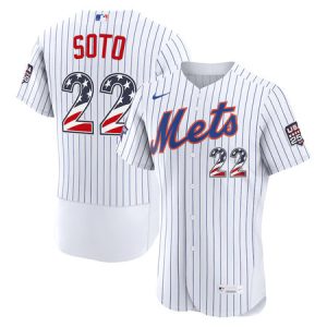 Men's New York Mets #22 Juan Soto Nike White 2026 All-Star Edition Stars & Stripes Authentic Jersey