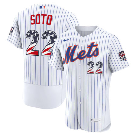 Men's New York Mets #22 Juan Soto Nike White 2026 All-Star Edition Stars & Stripes Authentic Jersey