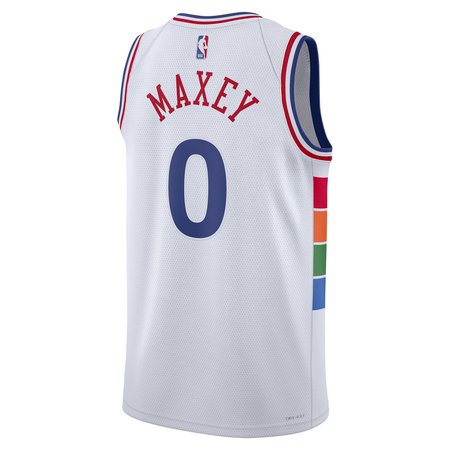 e008fdc43ac483efd433200fd74a4d11.jpeg Unisex Philadelphia 76ers Tyrese Maxey White 2024/25 Swingman Player Jersey - City Edition