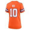 Women's Denver Broncos #10 Bo Nix Orange Mile High Collection 1977 Throwback Player Game Jersey