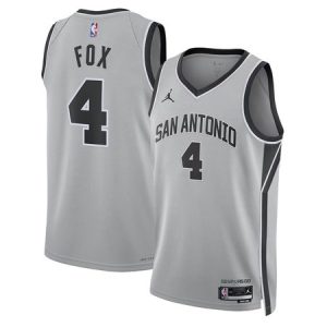 e2410dd7032bfff58a5a0d80d061b6ed.jpeg Men's San Antonio Spurs #4 De Aaron Fox Grey 2025/26 Statement Edition Jersey