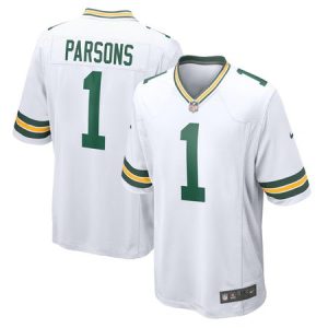 Men's Green Bay Packers #1 Micah Parsons  White Game Player Jersey