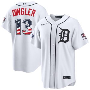 Men's Detroit Tigers #13 Dillon Dingler Nike White 2026 All-Star Edition Stars & Stripes Stadium Jersey