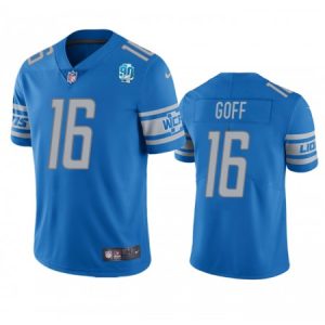 e4d35e814d72fe8dcdec00fdf559e226.jpeg Men's Detroit Lions #16 Jared Goff Blue 2023 90th Anniversary Vapor Untouchable Limited Stitched Jersey