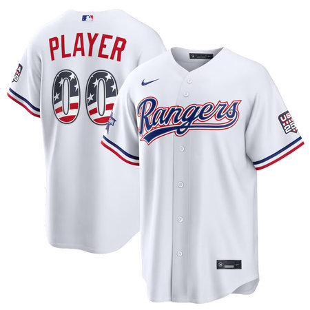 Youth Texas Rangers Nike White 2026 All-Star Edition Stars & Stripes Stadium Custom Jersey