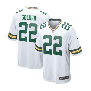 Men's Green Bay Packers #22 Matthew Golden White 2025 NFL Draft First Round Pick Game Jersey