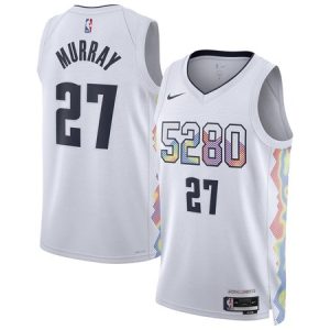 Unisex Denver Nuggets #27 Jamal Murray White 2024/25 Swingman City Edition Player Jersey