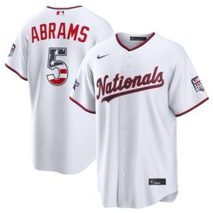 Men's Washington Nationals #5 CJ Abrams Nike White 2026 All-Star Edition Stars & Stripes Stadium Jersey