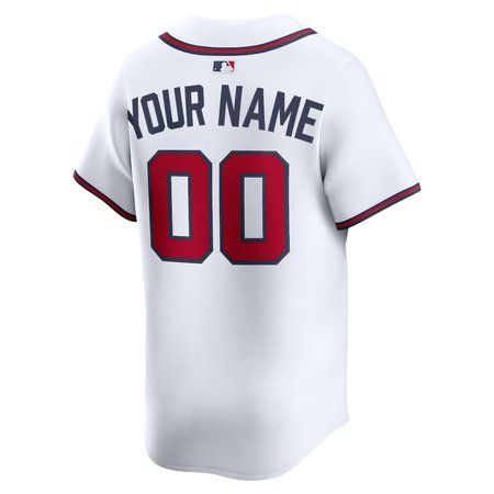 Men's Atlanta Braves Custom White 2024 Alternate Limited Stitched Baseball Jersey