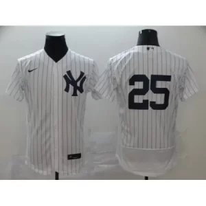 Men's New York Yankees #25 Gleyber Torres White Flex Base Stitched MLB Jersey V4OA
