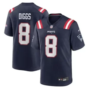 Men's New England Patriots #8 Stefon Diggs Navy Game Jersey