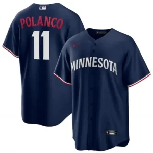 Men's Minnesota Twins #11 Jorge Polanco Navy Cool Base Stitched Jersey 2BTU