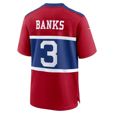 Men's New York Giants #3 Deonte Banks Century Red Alternate Player Game Jersey
